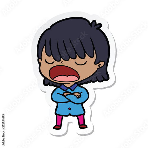 Wallpaper Mural sticker of a cartoon woman talking loudly Torontodigital.ca