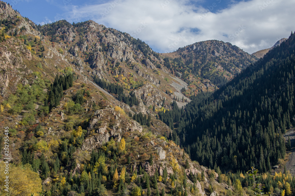 Beautiful mountains and the blue cloudy sky Beautiful mountains and the blue cloudy sky