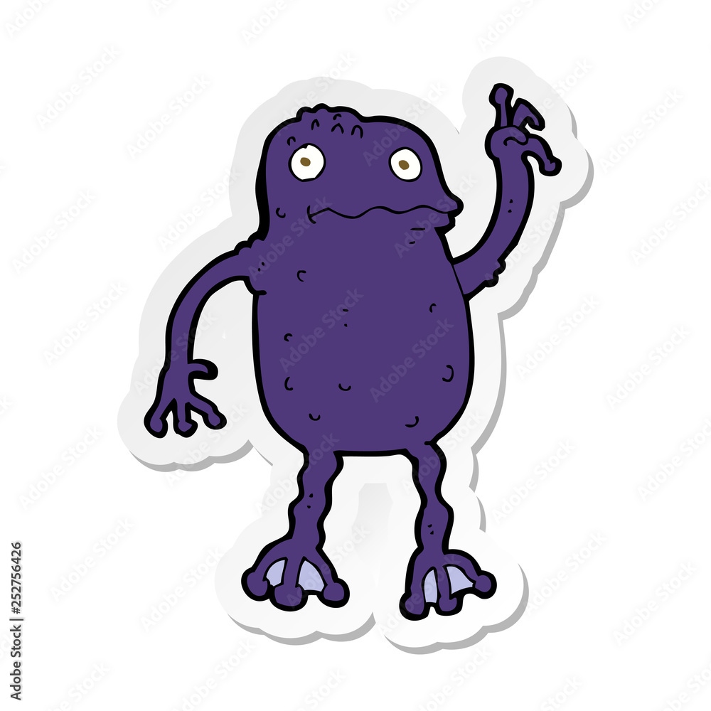 sticker of a cartoon poisonous frog sticker of a cartoon poisonous frog