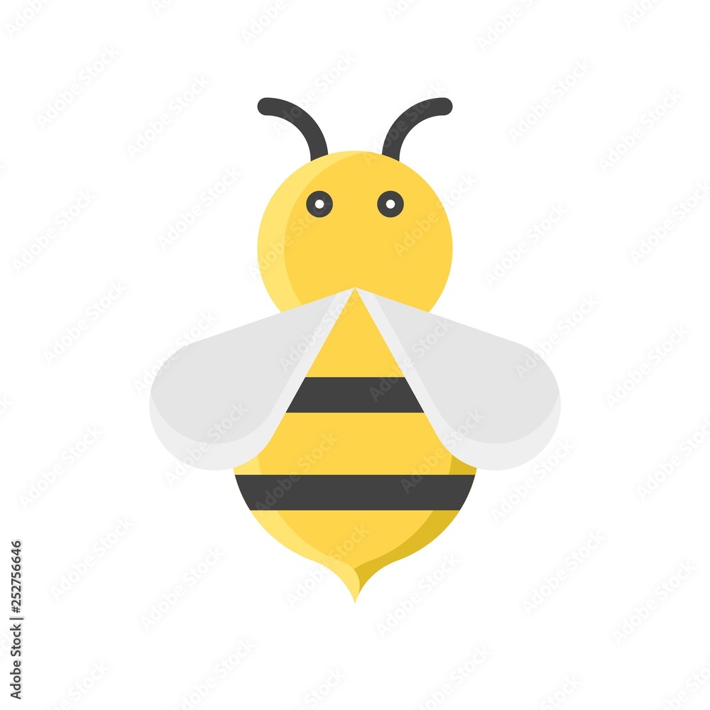 Obraz premium Bee vector, Isolated Spring season flat icon