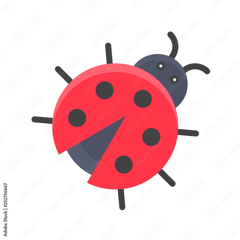 Ladybug vector, Isolated Spring season flat icon Ladybug vector, Isolated Spring season flat icon