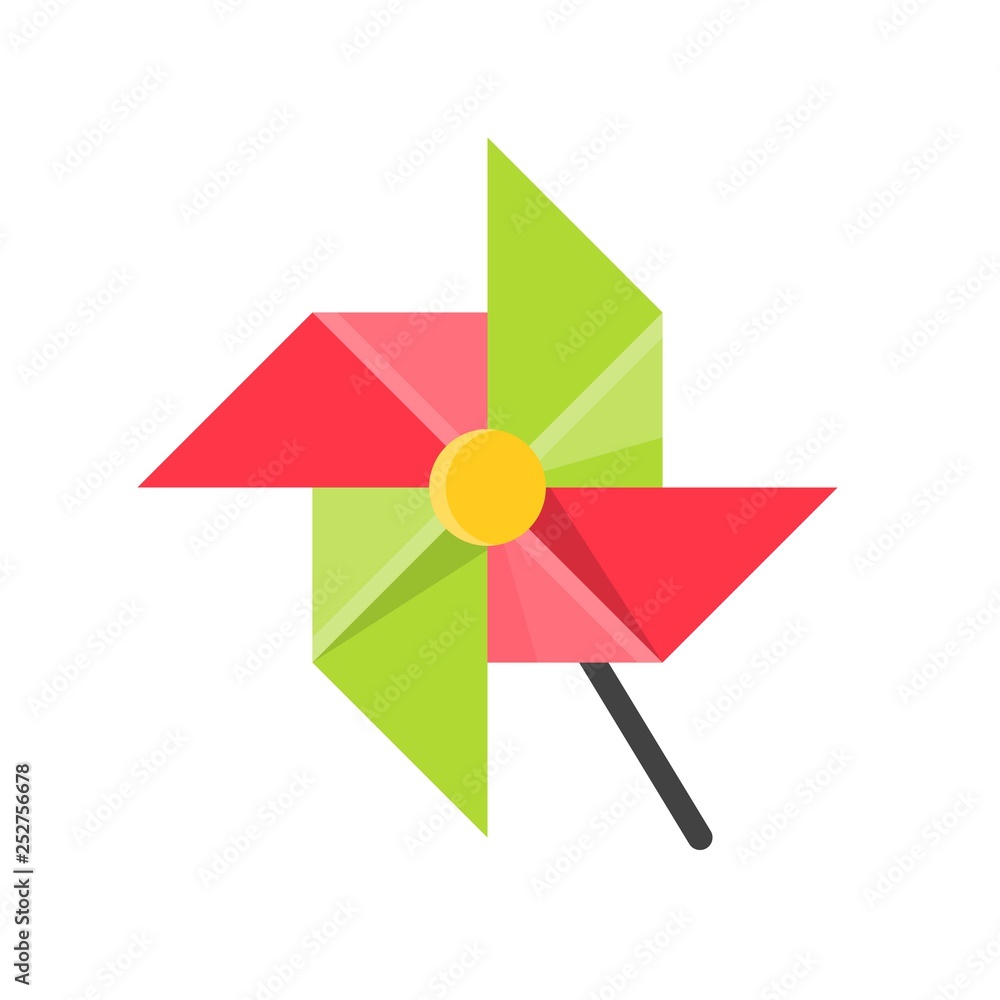 Windmill toy vector, Isolated Spring season flat icon Windmill toy vector, Isolated Spring season flat icon