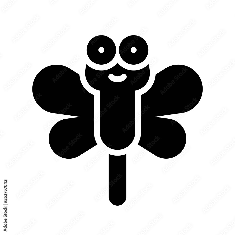 Obraz premium Dragonfly vector, Isolated Spring season solid icon
