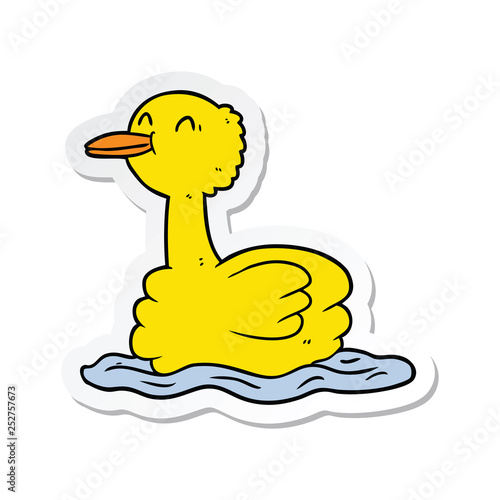 sticker of a cartoon duck photo