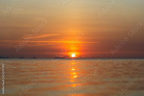 Beautiful sunset above the sea. Summer vacation concept. Thailand