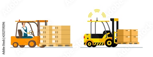 Smart Logistic. Automatic and Man-driven Forklift