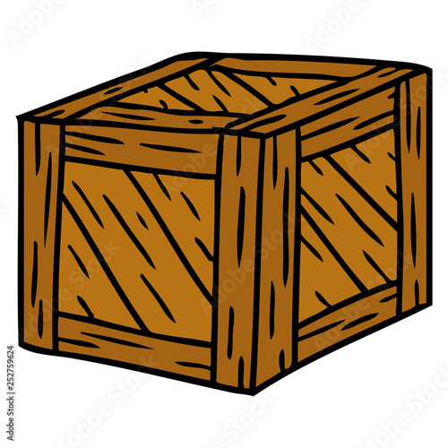 cartoon doodle of a wooden crate