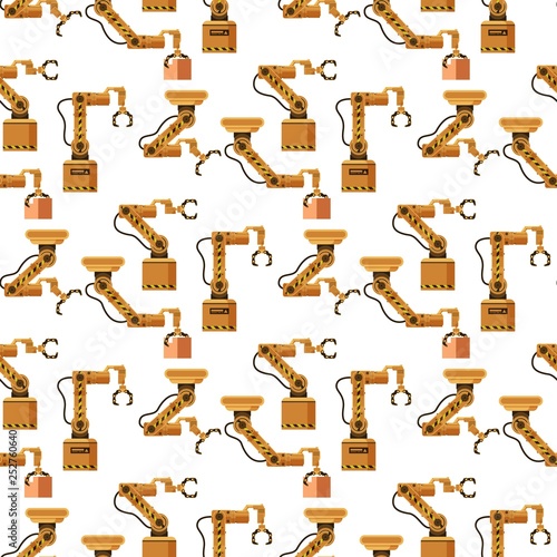 Warehouse Robotic Crane Device Seamless Pattern