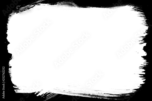 Grunge Decorative Black & White Photo Frame. Type Text Inside, Use as Overlay or for Layer / Clipping Mask