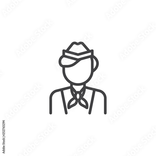 Air hostess woman line icon. linear style sign for mobile concept and web design. Stewardess outline vector icon. Faceless people avatar symbol, logo illustration. Pixel perfect vector graphics