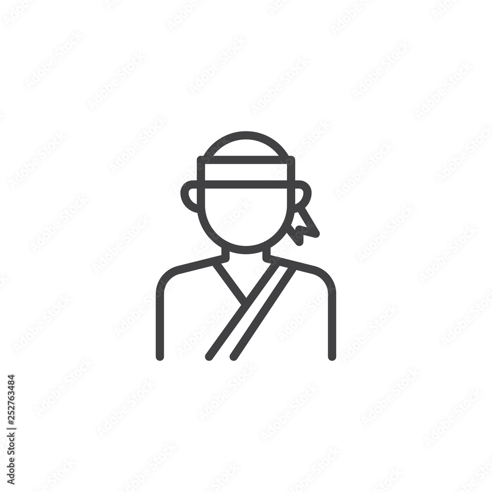 Shaolin monk line icon. linear style sign for mobile concept and web design. Samurai outline vector icon. Faceless people avatar symbol, logo illustration. Pixel perfect vector graphics Shaolin monk line icon. linear style sign for mobile concept and web design. Samurai outline vector icon. Faceless people avatar symbol, logo illustration. Pixel perfect vector graphics