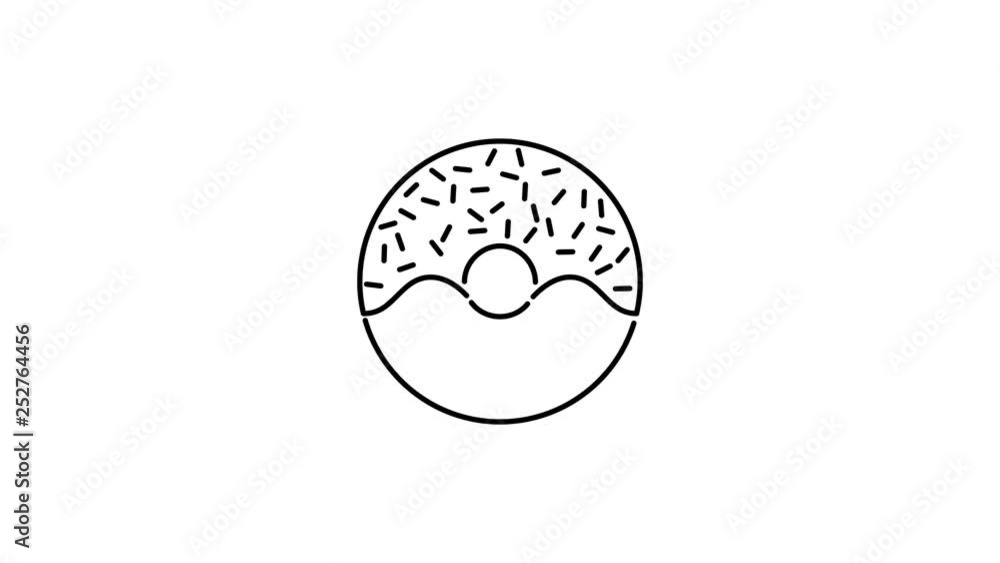 2d animation donut icon. Seamless loop animation 2d animation donut icon. Seamless loop animation
