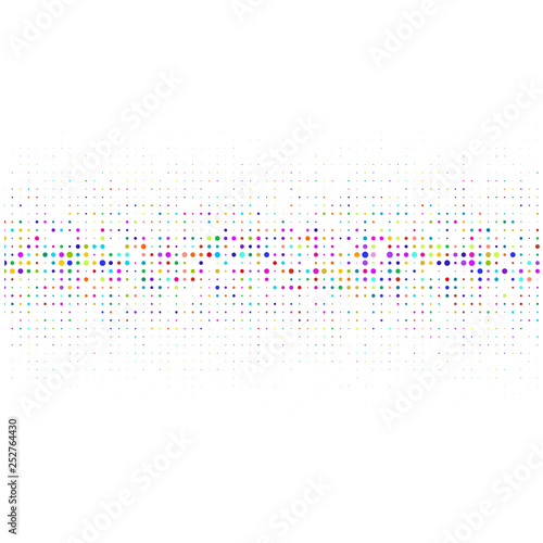  Ornament of multicolored dots on white background