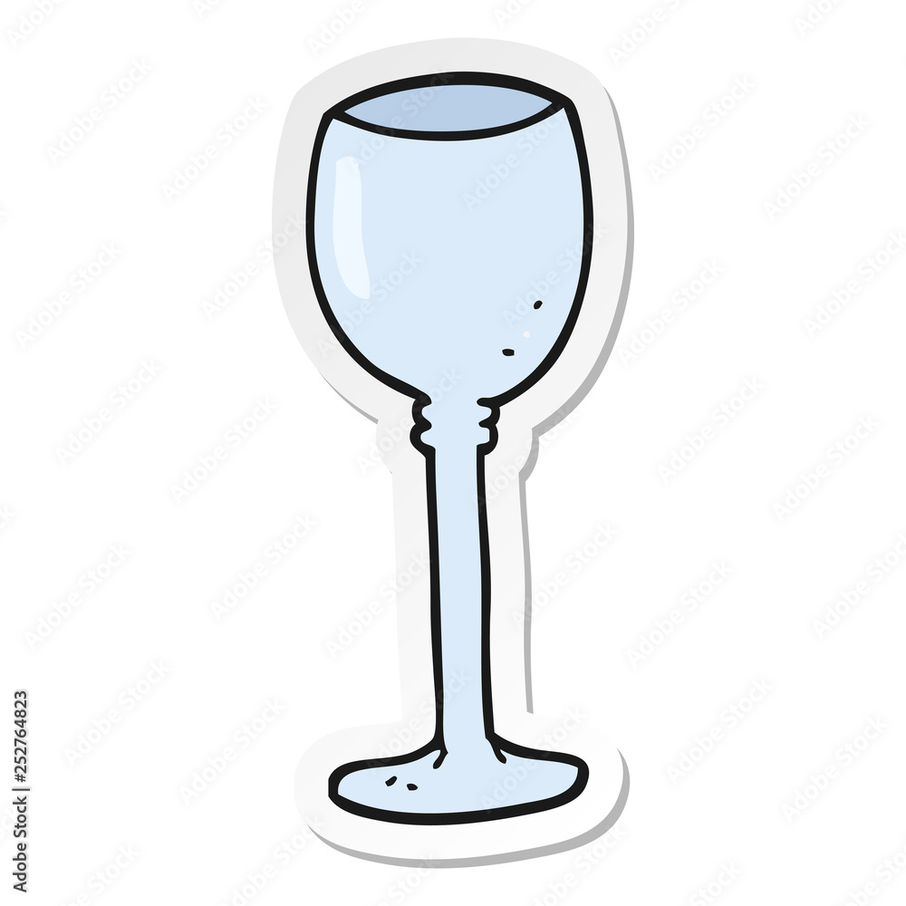 Obraz premium sticker of a cartoon wine glass