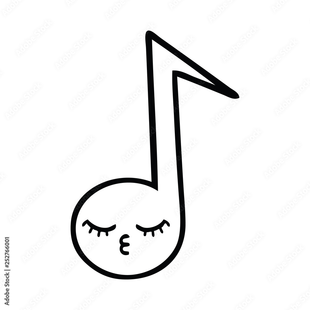line drawing cartoon musical note line drawing cartoon musical note