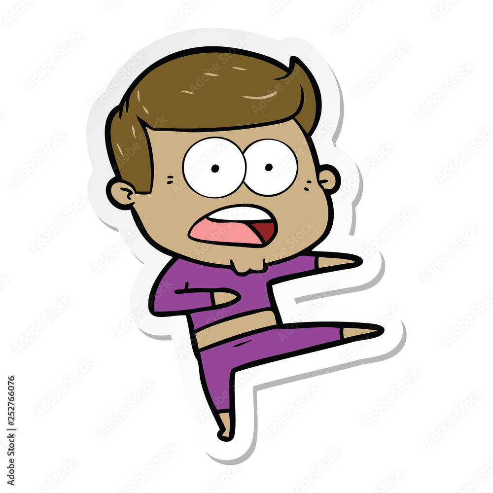 sticker of a cartoon shocked man sticker of a cartoon shocked man