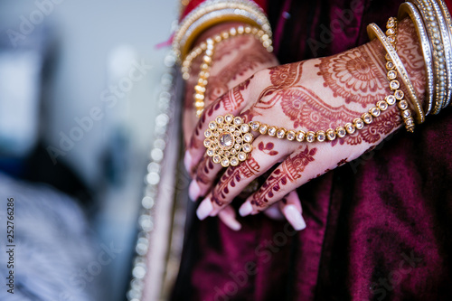 Indian bride's wearing her jewellery