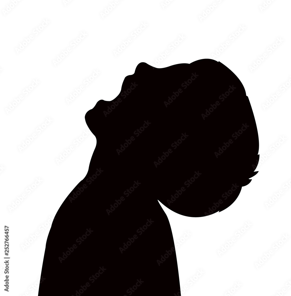 a boy screaming head silhouette vector a boy screaming head silhouette vector