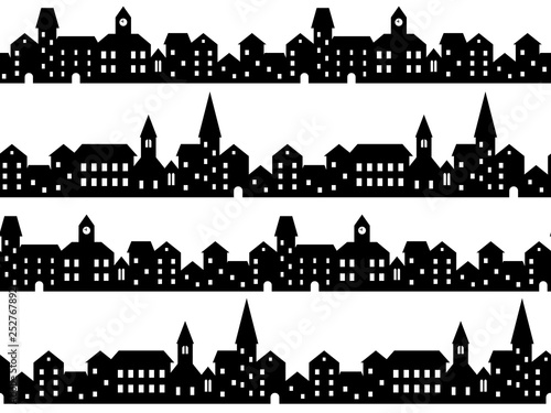 Black and white houses and ...