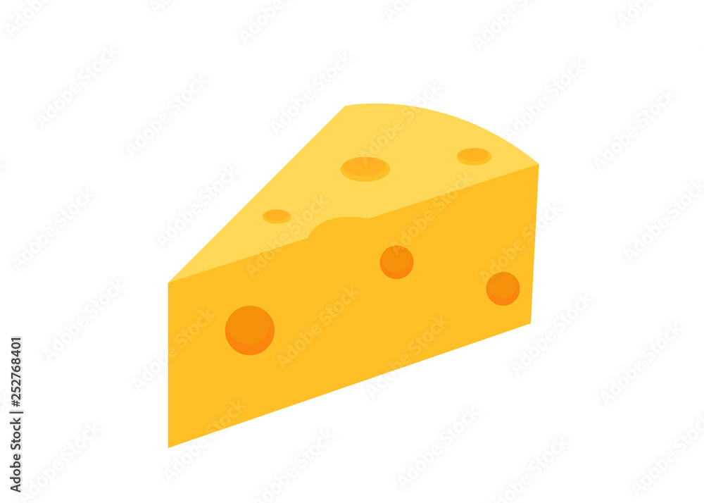 cheese vector illustration on white cheese vector illustration on white