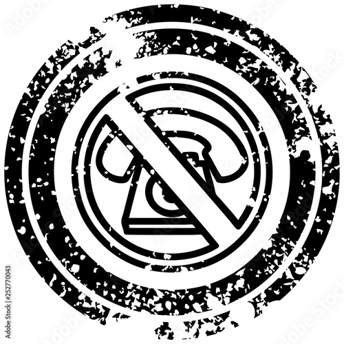 no cold calling distressed icon