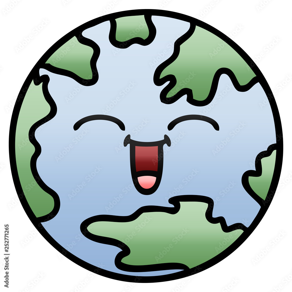 gradient shaded cartoon planet earth gradient shaded cartoon planet earth