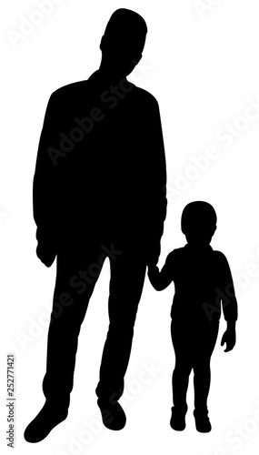 a father adn daughter together, silhouette vector
