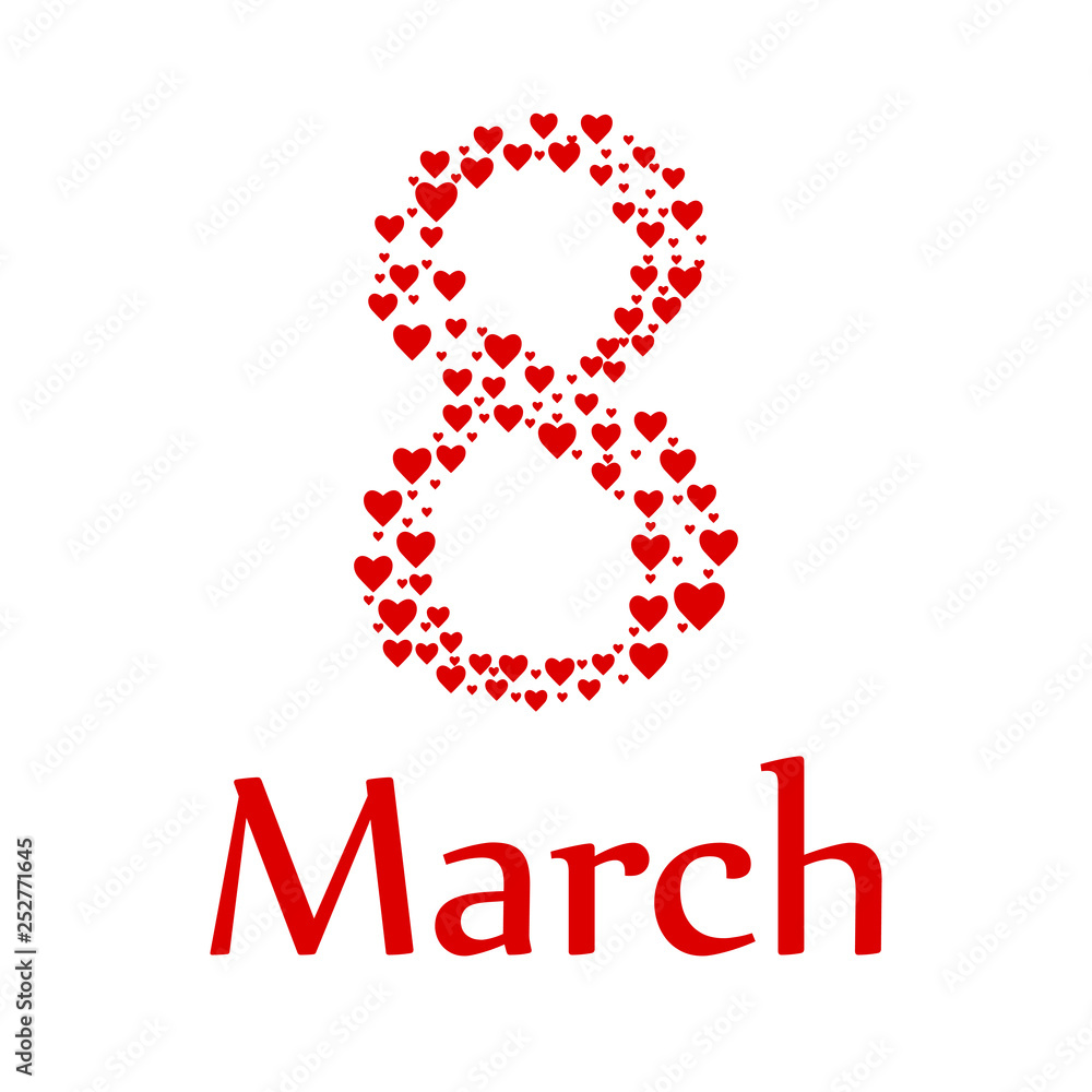 Fototapeta premium 8 march gift card. International women's day