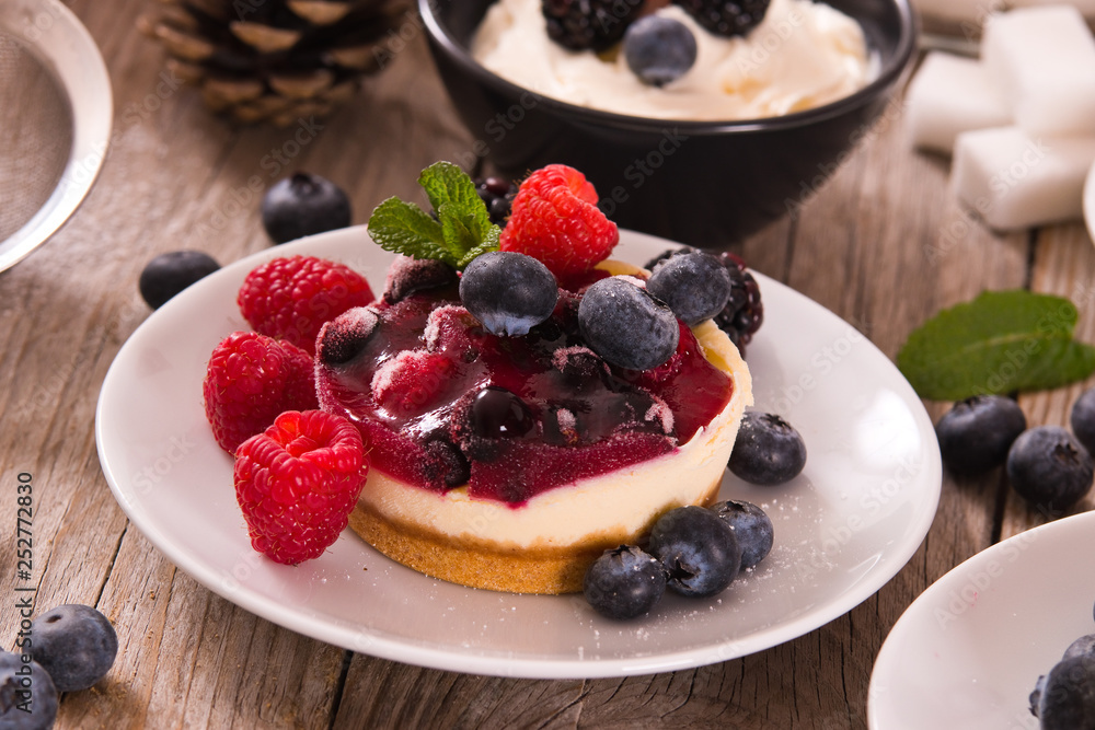 Cheesecakes with mixed berries. Cheesecakes with mixed berries.