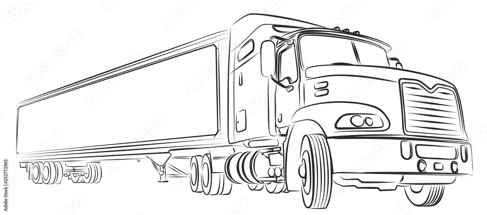 Cargo Truck Trailer. Abstract drawing. Wire-frame. EPS10 format. Vector  created of 3d Stock Vector Image & Art - Alamy