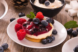 Cheesecakes with mixed berries. 