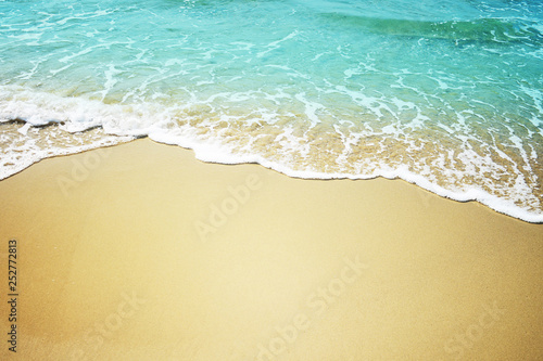 Soft blue wave of the sea. Summer background.