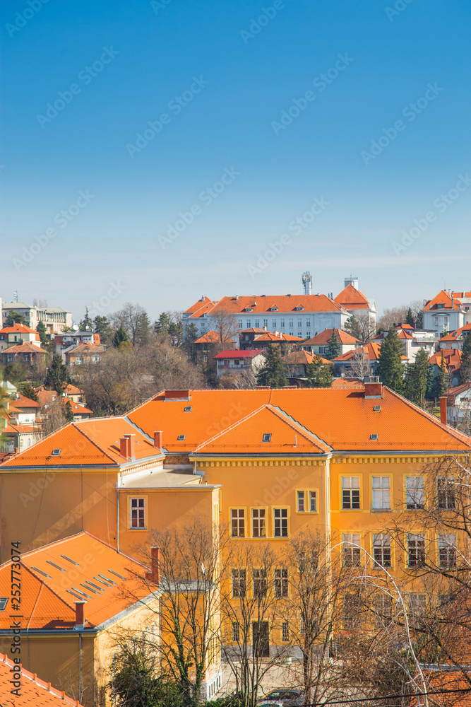 Zagreb center, Croatia, aerial view