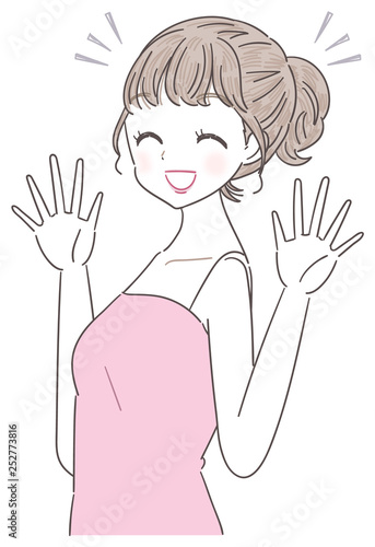 若い女性 部屋着 表情