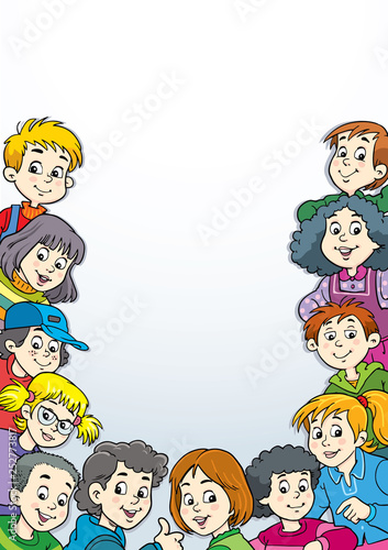 Group of Children and frame - Vector