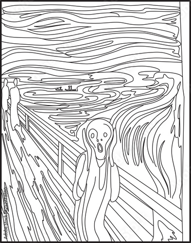 coloring. antistress. paintings by famous artists