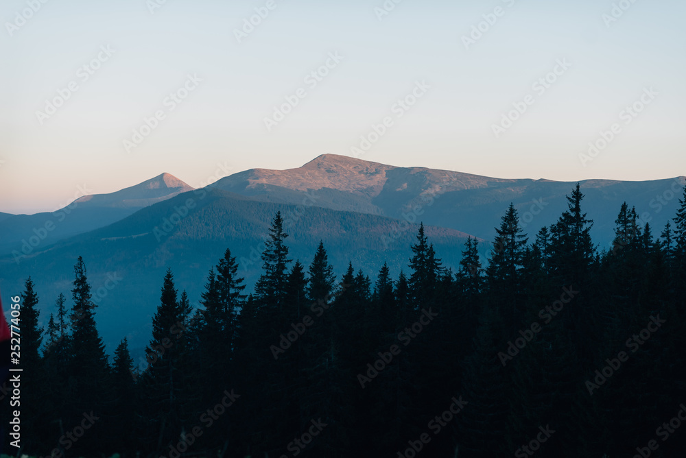 The beauty of mountain peaks in Georgia.