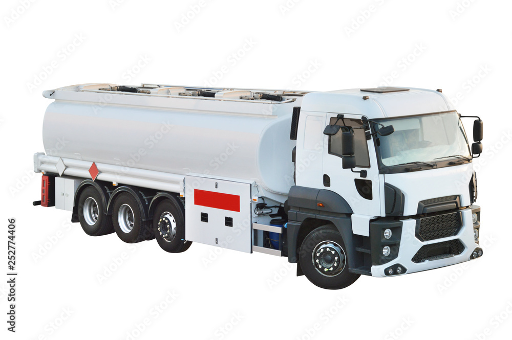 Oil truck tanker with clipping path