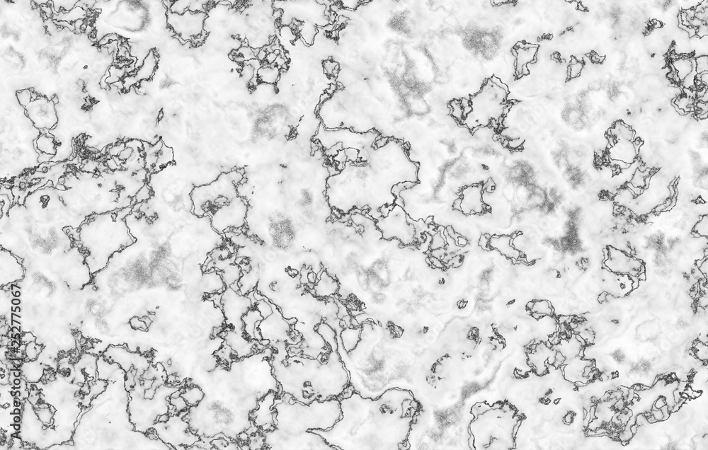 Obraz premium Natural silver grey and black swirls and ripples on white background Marble texture with abstract pattern
