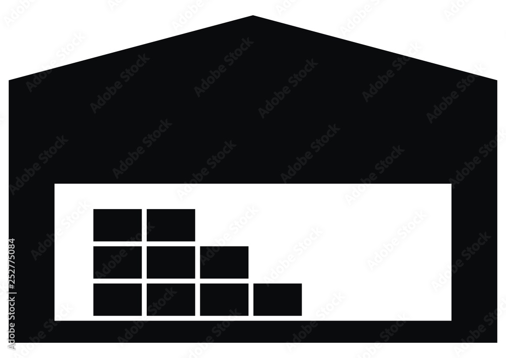 warehouse, web icon, black silhouette of depot, vector warehouse, web icon, black silhouette of depot, vector