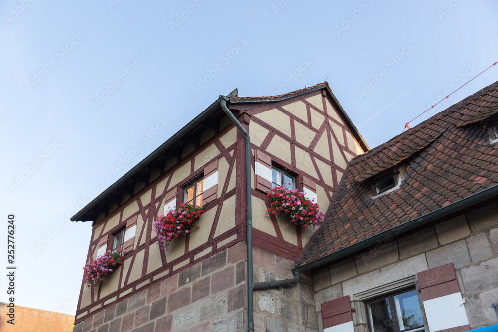 Nuremberg house, Fachwerk style, Germany, Bavaria, Europe.