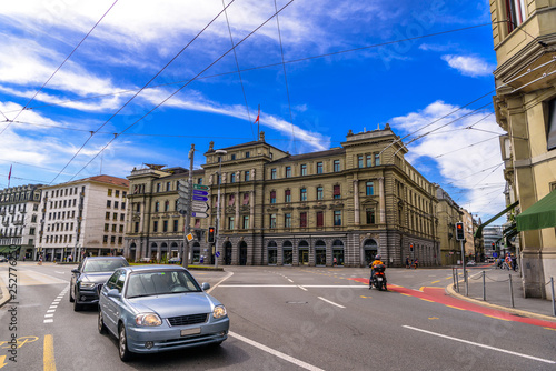 City center with cars in Lucerne  Luzern  Switzerland