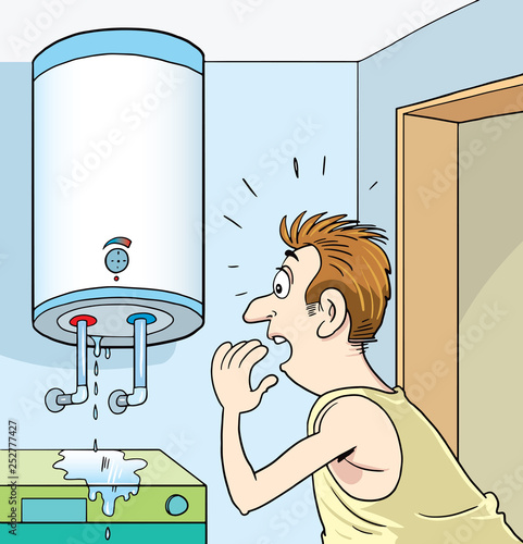 The boiler leaks