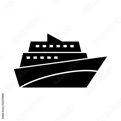 Yacht monochrome icon - vector