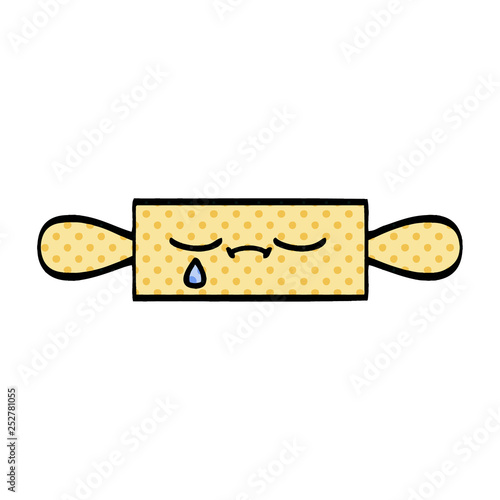 comic book style cartoon rolling pin