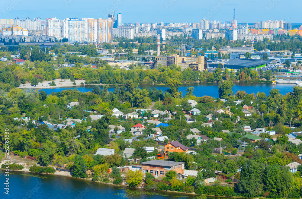 Aerial view  Kiev residential districts