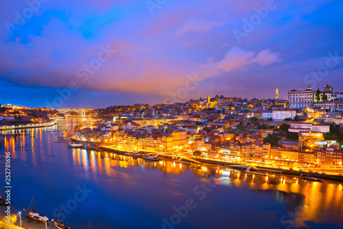 Porto afterglow skyline Douro Portugal