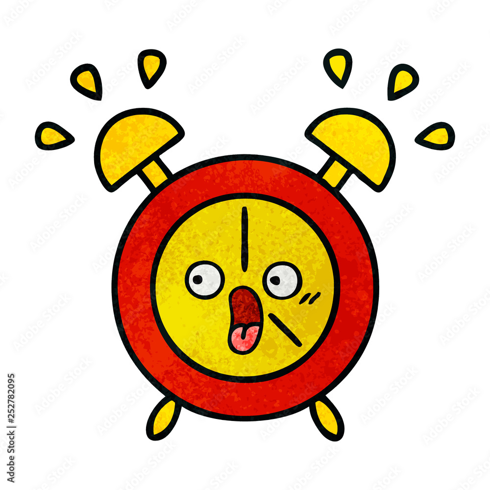 Obraz premium retro grunge texture cartoon alarm clock
