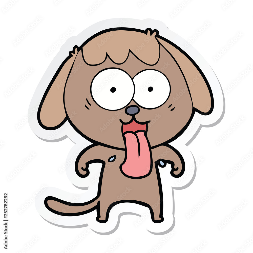 Fototapeta premium sticker of a cute cartoon dog
