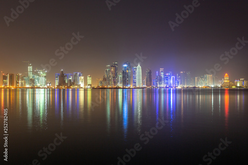 DOHA, QATAR – APRIL 08 2013: Skyline of Westbay Doha in Qatar.